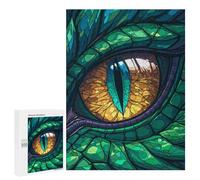 Rompecabezas 500 PCS para Adolescentes Dragons Gaze Stained Glass Rompecabezas para Adultos Juegos De Relajación Vacaciones En Casa Matar El Tiempo 500 PCS