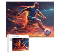 Rompecabezas 500 PCS para Adolescentes Dynamic Soccer Player in Action -2 Rompecabezas para Adolescentes Juegos Divertidos Ensamblaje De Patrones Ayuda Al Cerebro A Ejercitarse 500 PCS