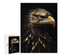 Rompecabezas 500 PCS para Adolescentes Eagle Gold Black Animals Rompecabezas para Adultos Juguetes DIY para La Diversión Familiar Ayuda A Ejercitar El Cerebro 500 PCS