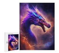 Rompecabezas 500 PCS para Adolescentes Electric Dragon Portrait Rompecabezas Juego De Ingenio Aliviador De Estrés Desafiante para Completar 500 PCS