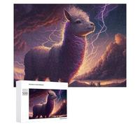 Rompecabezas 500 PCS para Adolescentes Electric Llama Storm Rompecabezas para Adolescentes Juguetes DIY Decoración De Pared Ayuda A Ejercitar El Cerebro 500 PCS