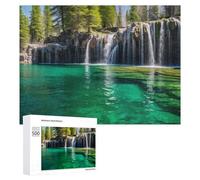 Rompecabezas 500 PCS para Adolescentes Emerald Lake with Waterfall Rompecabezas para Adultos Juegos Relajantes Decoración Interacción Entre Padres E Hijos 500 PCS