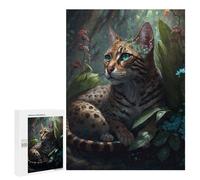 Rompecabezas 500 PCS para Adolescentes Enchanted Forest Feline Rompecabezas para Adultos Juego Práctico Pero Divertido Y Humorístico para Cumpleaños, Navidad 500 PCS