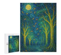 Rompecabezas 500 PCS para Adolescentes Enchanted Forest Under A Swirling Sky Rompecabezas Juego De Ingenio Aliviador De Estrés Desafiante para Completar 500 PCS