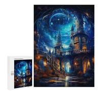 Rompecabezas 500 PCS para Adolescentes Enchanted Library in The Sky Rompecabezas para Adultos Juegos Divertidos Una Obra De Arte Ayuda A Ejercitar El Cerebro 500 PCS