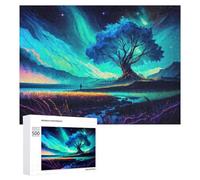 Rompecabezas 500 PCS para Adolescentes Enchanted Night Sky with Mystical Tree Rompecabezas Juegos Relajantes Mejora La Memoria Oferta como Regalos para Toda La Familia 500 PCS