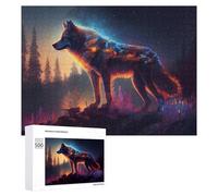 Rompecabezas 500 PCS para Adolescentes Enchanted Wolf in Twilight Forest Rompecabezas Juegos Relajantes Mejora La Memoria Oferta como Regalos para Toda La Familia 500 PCS