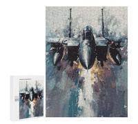 Rompecabezas 500 PCS para Adolescentes F-15 Eagle Jet Takeoff Rompecabezas para Adultos Juegos Familiares Carrera De Velocidad De Manos para Cumpleaños, Navidad 500 PCS