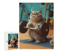 Rompecabezas 500 PCS para Adolescentes Fat British Shorthair Cat Rompecabezas para Adultos Juegos De Relajación Vacaciones En Casa Matar El Tiempo 500 PCS
