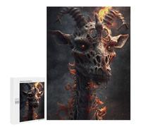 Rompecabezas 500 PCS para Adolescentes Fiery Demon Skull Rompecabezas para Adultos Juguete Decoración De Pared Difícil Difícil Desafiante De Completar 500 PCS