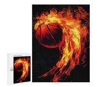 Rompecabezas 500 PCS para Adolescentes Flaming Basketball Rompecabezas para Adultos Juegos De Relajación Vacaciones En Casa Matar El Tiempo 500 PCS