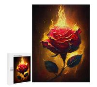 Rompecabezas 500 PCS para Adolescentes Flaming Rose Artwork-3 Rompecabezas para Adultos Juego Práctico Regalo De Cumpleaños Regalo De Cumpleaños, Regalos, 500 PCS