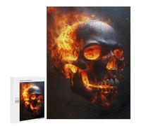 Rompecabezas 500 PCS para Adolescentes Flaming Skull Rompecabezas para Adultos Juego Práctico Pero Divertido Y Humorístico para Cumpleaños, Navidad 500 PCS