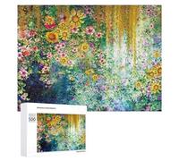 Rompecabezas 500 PCS para Adolescentes Floral Fantasy A Vibrant Garden Scene Rompecabezas para Adultos Juego Familiar Carrera De Velocidad De Manos Regalos para Reducir El Estrés 500 PCS