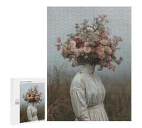 Rompecabezas 500 PCS para Adolescentes Floral Head Art Lady Field Rompecabezas para Adultos Juego Práctico Pero Divertido Y Humorístico Regalo De Cumpleaños, Regalos, 500 PCS