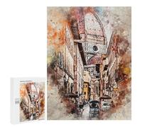 Rompecabezas 500 PCS para Adolescentes Florence in Watercolor Rompecabezas para Adultos Juego Familiar Decoración del Hogar para Cumpleaños, Navidad 500 PCS