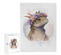 Rompecabezas 500 PCS para Adolescentes Flower Lizard Watercolor Rompecabezas para Adultos Juegos Relajantes Decoración del Hogar Cumpleaños Y Navidad 500 PCS