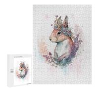 Rompecabezas 500 PCS para Adolescentes Flower Squirrel Artwork Rompecabezas para Adultos Juegos Relajantes Arte De Pared Oferta como Regalos para Toda La Familia 500 PCS