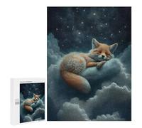 Rompecabezas 500 PCS para Adolescentes Fox Dreams in Clouds Rompecabezas para Adultos Juego Práctico Decoración del Hogar Cumpleaños Y Navidad 500 PCS