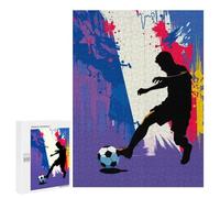 Rompecabezas 500 PCS para Adolescentes France Soccer Player Silhouette Rompecabezas para Adultos Juegos De Relajación Vacaciones En Casa Matar El Tiempo 500 PCS