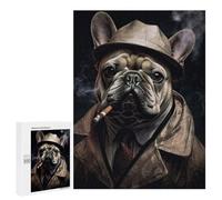 Rompecabezas 500 PCS para Adolescentes French Bulldog Gangster Rompecabezas para Adultos Juegos Relajantes Decoración del Hogar Cumpleaños Y Navidad 500 PCS