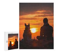 Rompecabezas 500 PCS para Adolescentes Friendship of Man and Dog Rompecabezas para Adultos Juegos De Relajación Vacaciones En Casa Matar El Tiempo 500 PCS