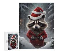 Rompecabezas 500 PCS para Adolescentes Funny Raccoon Xmas Rompecabezas para Adultos Juguetes DIY para La Diversión Familiar Ayuda A Ejercitar El Cerebro 500 PCS