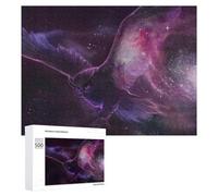 Rompecabezas 500 PCS para Adolescentes Galactic Owl in Purple Nebula Rompecabezas Juegos Relajantes Mejora La Memoria Oferta como Regalos para Toda La Familia 500 PCS
