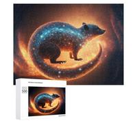 Rompecabezas 500 PCS para Adolescentes Galactic Rat Cosmic Artwork -1 Rompecabezas para Adultos Juego Familiar Carrera De Velocidad De Manos Regalos para Reducir El Estrés 500 PCS