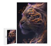 Rompecabezas 500 PCS para Adolescentes Galaxy Gold Tiger Animal Rompecabezas para Adultos Juego Práctico Pero Divertido Y Humorístico para Cumpleaños, Navidad 500 PCS