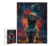 Rompecabezas 500 PCS para Adolescentes Galaxy Pug Oil Painting Rompecabezas para Adultos Juguete Decoración De Pared Difícil Difícil Desafiante De Completar 500 PCS