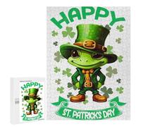 Rompecabezas 500 PCS para Adolescentes Gecko Saint Patricks Day Rompecabezas para Adultos Juegos Familiares Carrera De Velocidad De Manos para Cumpleaños, Navidad 500 PCS