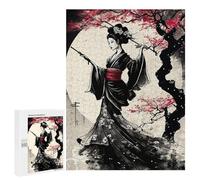 Rompecabezas 500 PCS para Adolescentes Geisha Cherry Blossom Rompecabezas para Adultos Juego Familiar Una Obra De Arte como Regalo para Toda La Familia 500 PCS