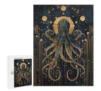 Rompecabezas 500 PCS para Adolescentes Geometric Kraken Octopus Rompecabezas para Adultos Juegos De Relajación Vacaciones En Casa Matar El Tiempo 500 PCS