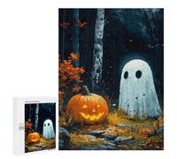Rompecabezas 500 PCS para Adolescentes Ghostly Halloween Forest Rompecabezas para Adultos Juego Práctico Decoración del Hogar Cumpleaños Y Navidad 500 PCS