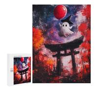 Rompecabezas 500 PCS para Adolescentes Ghostly Halloween in Japan Rompecabezas Juego De Ingenio Aliviador De Estrés Desafiante para Completar 500 PCS