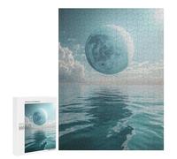 Rompecabezas 500 PCS para Adolescentes Giant Moon Over Ocean Rompecabezas para Adultos Juego Práctico Decoración del Hogar Cumpleaños Y Navidad 500 PCS