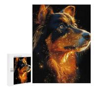 Rompecabezas 500 PCS para Adolescentes Golden Australian Shepherd Dog Portrait Rompecabezas para Adultos Juego Práctico Arte De Pared Desafiante De Completar 500 PCS