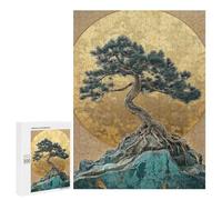 Rompecabezas 500 PCS para Adolescentes Golden Bonsai Tree Art Rompecabezas para Adultos Juego Práctico Arte De Pared Desafiante De Completar 500 PCS