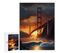 Rompecabezas 500 PCS para Adolescentes Golden Gate Bridge Rompecabezas para Adultos Juguete Decoración De Pared Difícil Difícil Desafiante De Completar 500 PCS