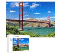 Rompecabezas 500 PCS para Adolescentes Golden Gate Bridge, San Francisco-3 Rompecabezas para Adultos Juegos Divertidos Una Obra De Arte Ayuda A Ejercitar El Cerebro 500 PCS