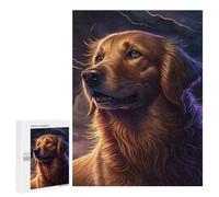 Rompecabezas 500 PCS para Adolescentes Golden Retriever in Stormy Weather-1 Rompecabezas para Adolescentes Juguetes DIY Decoración De Pared Ayuda A Ejercitar El Cerebro 500 PCS