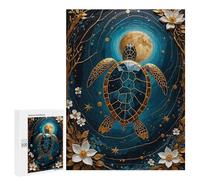 Rompecabezas 500 PCS para Adolescentes Golden Turtle Kintsugi Moon Rompecabezas Juegos Familiares Ensamblaje De Patrones Cumpleaños Y Navidad 500 PCS