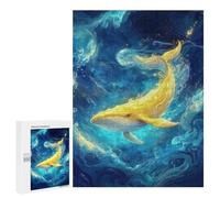 Rompecabezas 500 PCS para Adolescentes Golden Whale of The Abyss Rompecabezas para Adultos Juguetes DIY para La Diversión Familiar Ayuda A Ejercitar El Cerebro 500 PCS