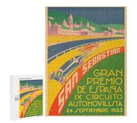 Rompecabezas 500 PCS para Adolescentes Gran Prix Premio San Sebastian Espana 1933 Rompecabezas para Adultos Juego Práctico Pero Divertido Y Humorístico para Cumpleaños, Navidad 500 PCS