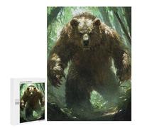 Rompecabezas 500 PCS para Adolescentes Grizzly Bear in Forest Rompecabezas para Adultos Juego Práctico Regalo De Cumpleaños Regalo De Cumpleaños, Regalos, 500 PCS