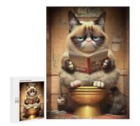 Rompecabezas 500 PCS para Adolescentes Grumpy Cat Reading Book Rompecabezas para Adolescentes Pero Divertido Y Humorístico Desafío Educativo Juguete Juego Intelectual 500 PCS