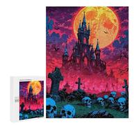 Rompecabezas 500 PCS para Adolescentes Halloween Castle Under A Full Moon Rompecabezas DIY Juguetes Una Obra De Arte como Regalo para Toda La Familia 500 PCS