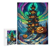 Rompecabezas 500 PCS para Adolescentes Halloween Haunted Castle Rompecabezas para Adultos Juegos Relajantes Difícil Difícil Desafío Educativo 500 PCS