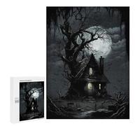Rompecabezas 500 PCS para Adolescentes Halloween Haunted House -1 Rompecabezas para Adultos Juegos Relajantes Decoración Interacción Entre Padres E Hijos 500 PCS